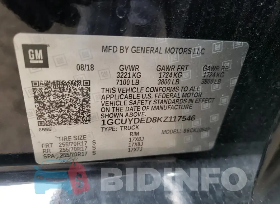 1GCUYDED8KZ117546 Photo# 12