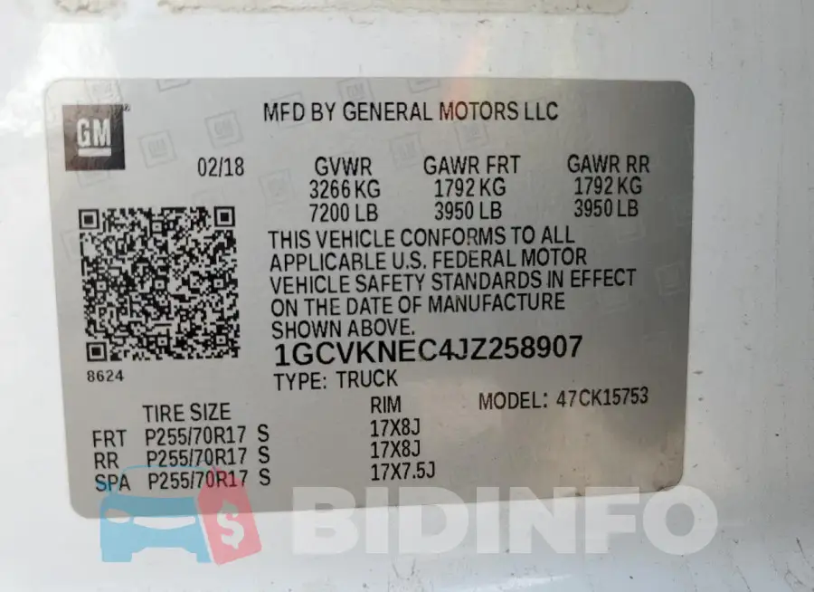 1GCVKNEC4JZ258907 Photo# 12