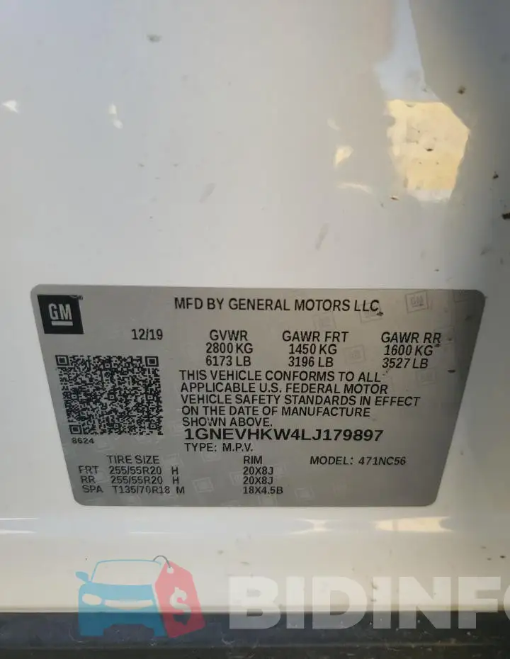1GNEVHKW4LJ179897 Photo# 13
