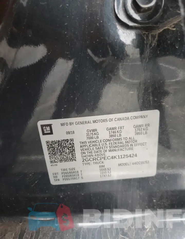 2GCRCPEC4K1125424 Photo# 12
