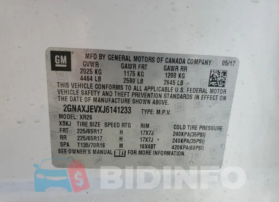 2GNAXJEVXJ6141233 Photo# 12