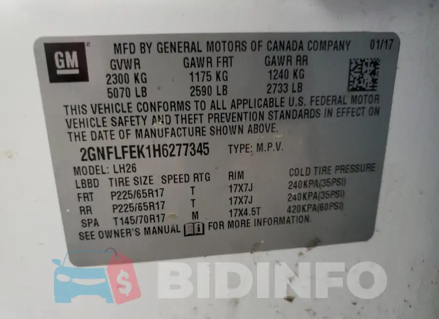 2GNFLFEK1H6277345 Photo# 14