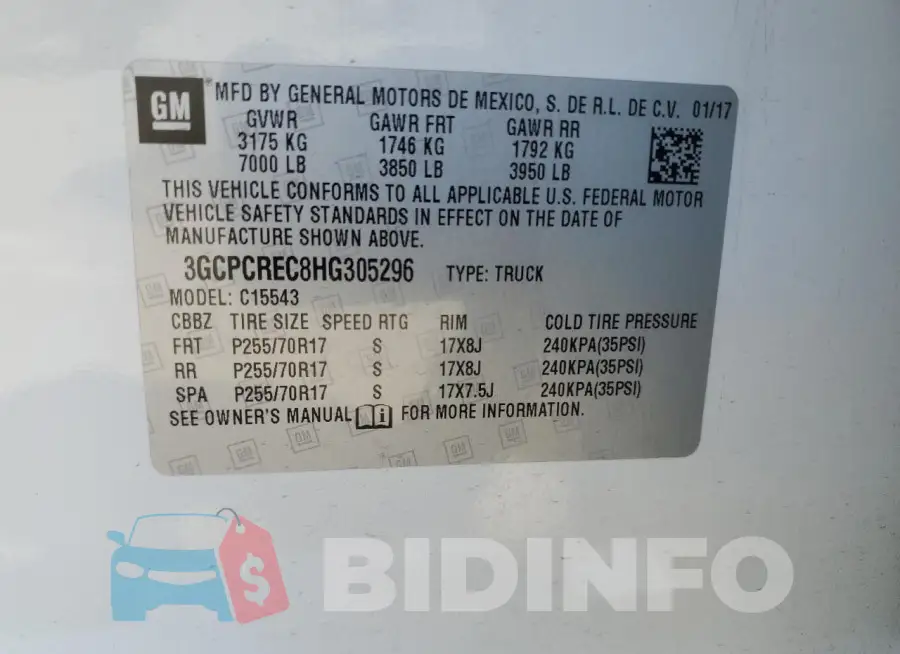 3GCPCREC8HG305296 Photo# 12