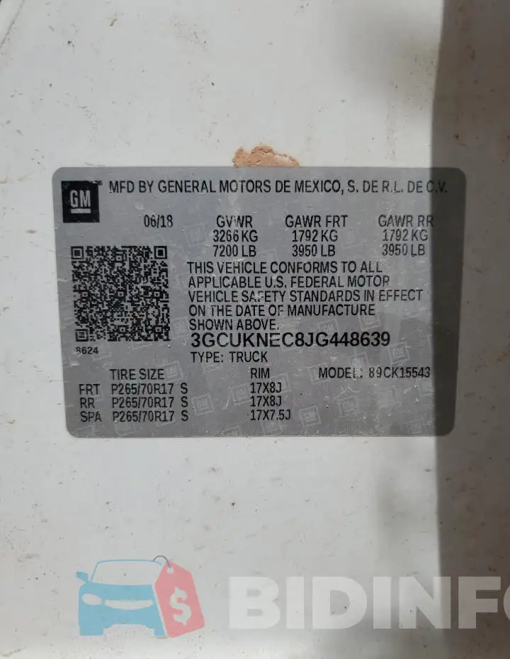 3GCUKNEC8JG448639 Photo# 12