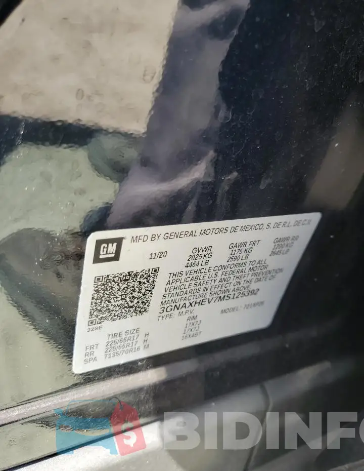 3GNAXHEV7MS125392 Photo# 13