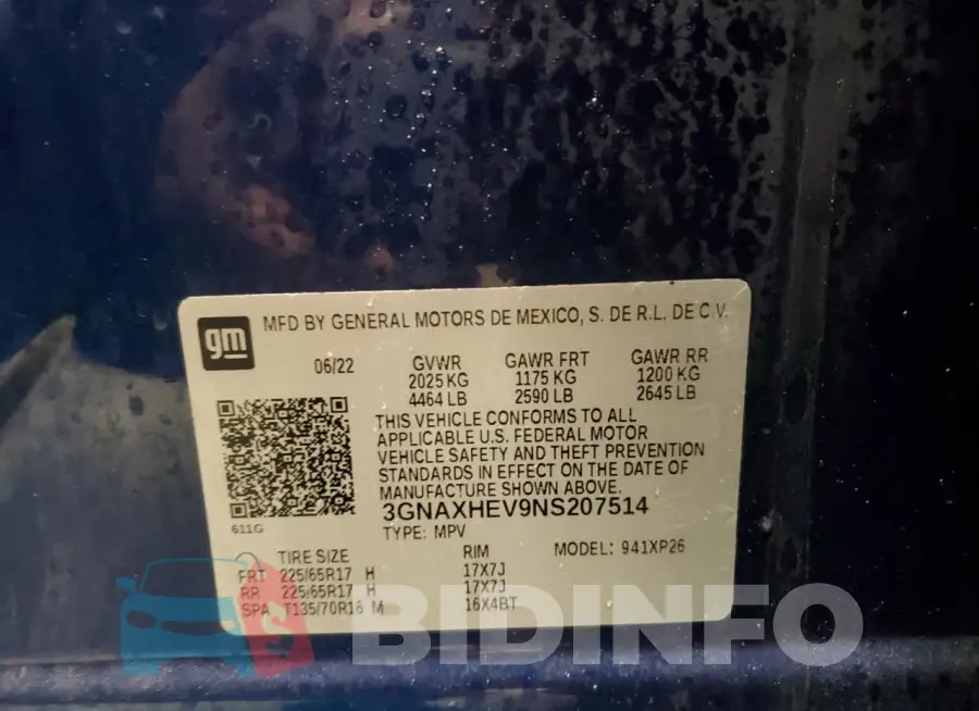 3GNAXHEV9NS207514 Photo# 13