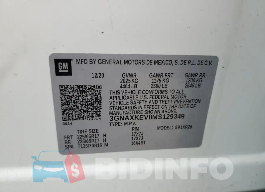 3GNAXKEV8MS129349 Photo# 12