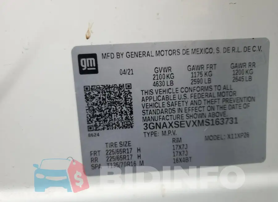 3GNAXSEVXMS163731 Photo# 14