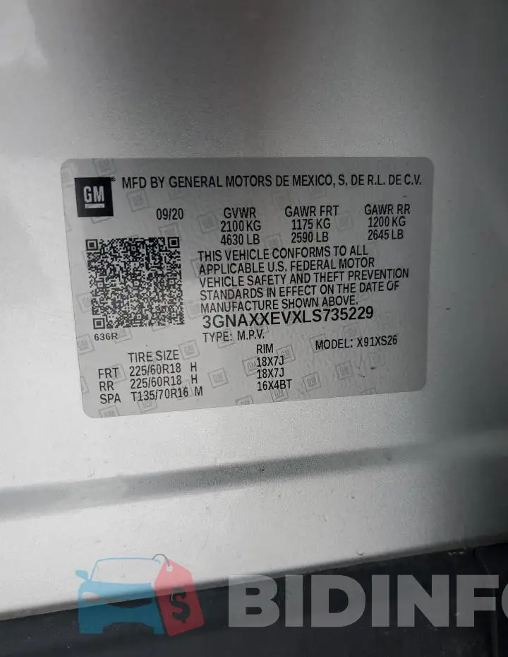 3GNAXXEVXLS735229 Photo# 13