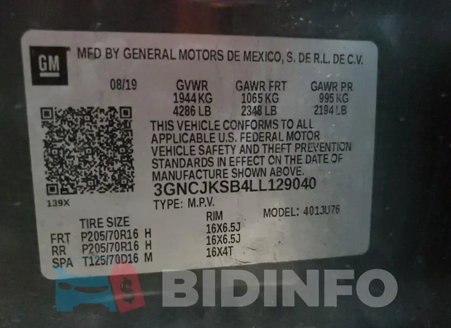 3GNCJKSB4LL129040 Photo# 14