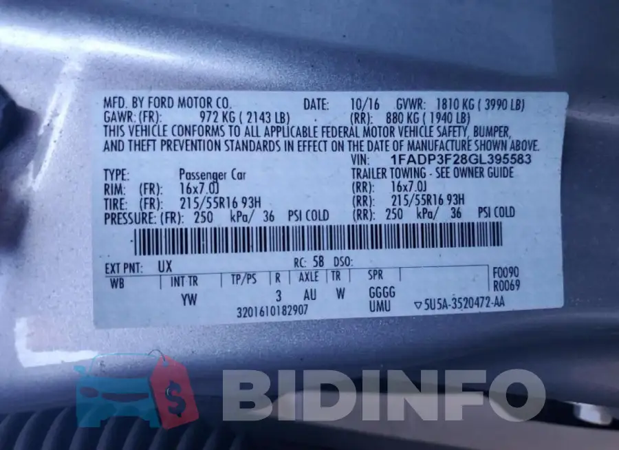 1FADP3F28GL395583 Photo# 12