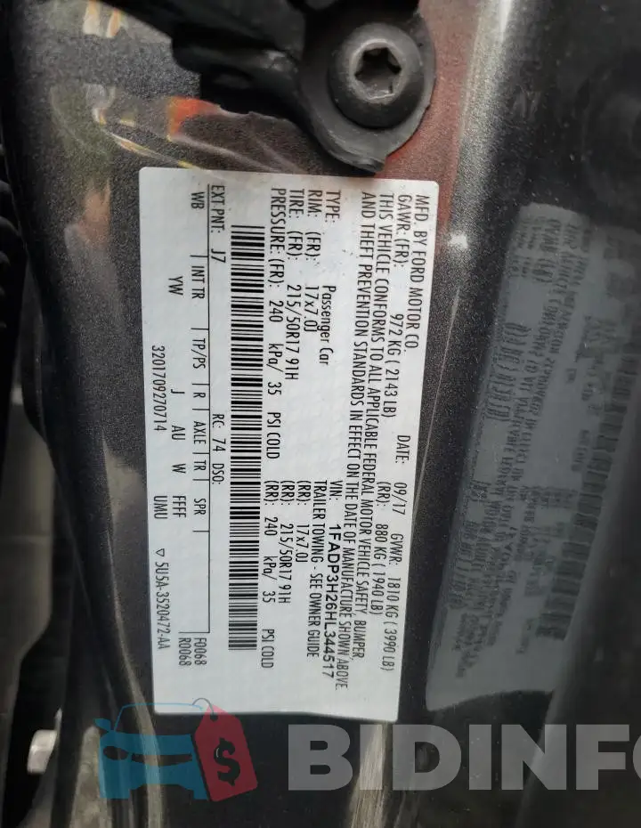 1FADP3H26HL344517 Photo# 13