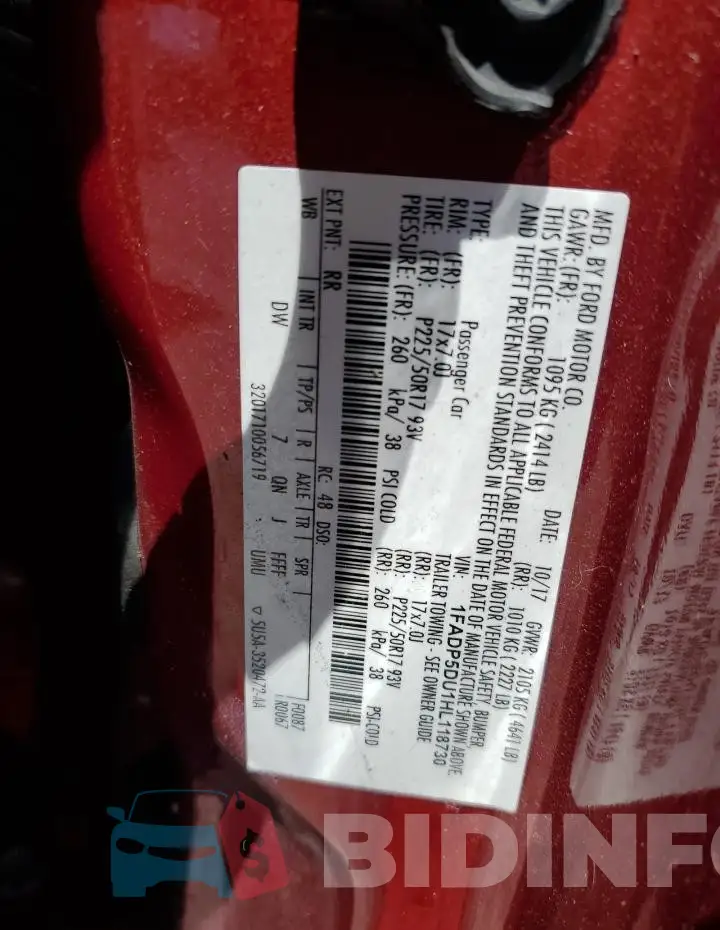 1FADP5DU1HL118730 Photo# 14