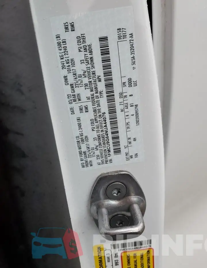 1FMCU9G64NUA44076 Photo# 13