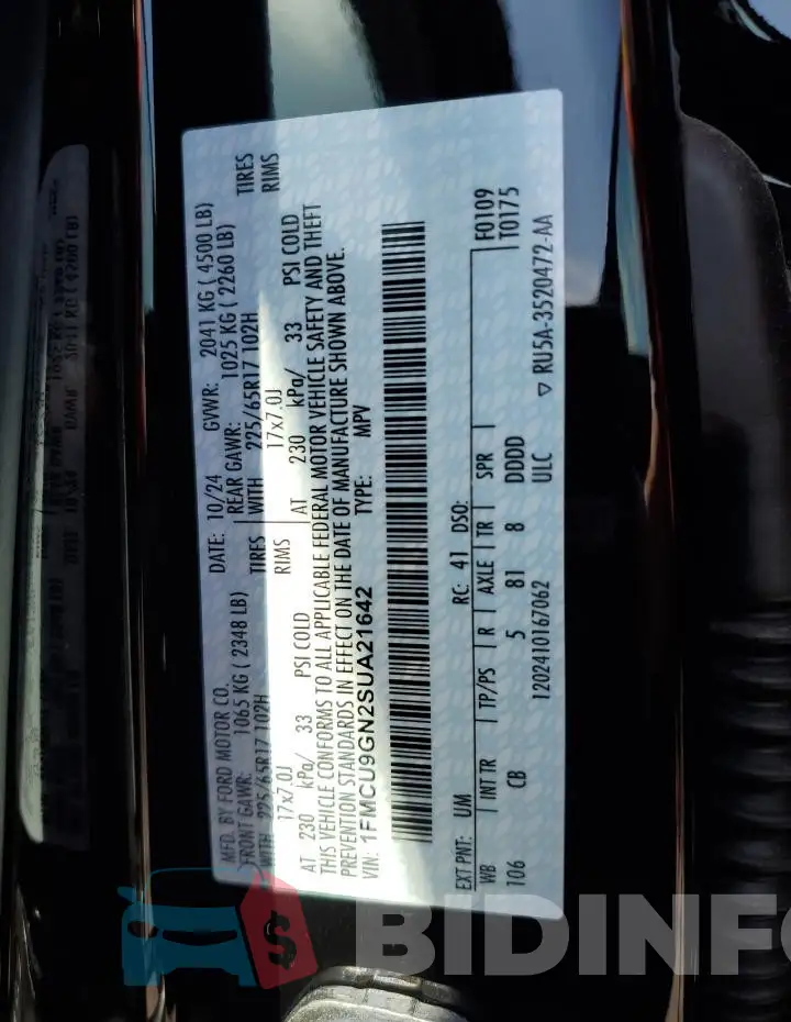 1FMCU9GN2SUA21642 Photo# 14