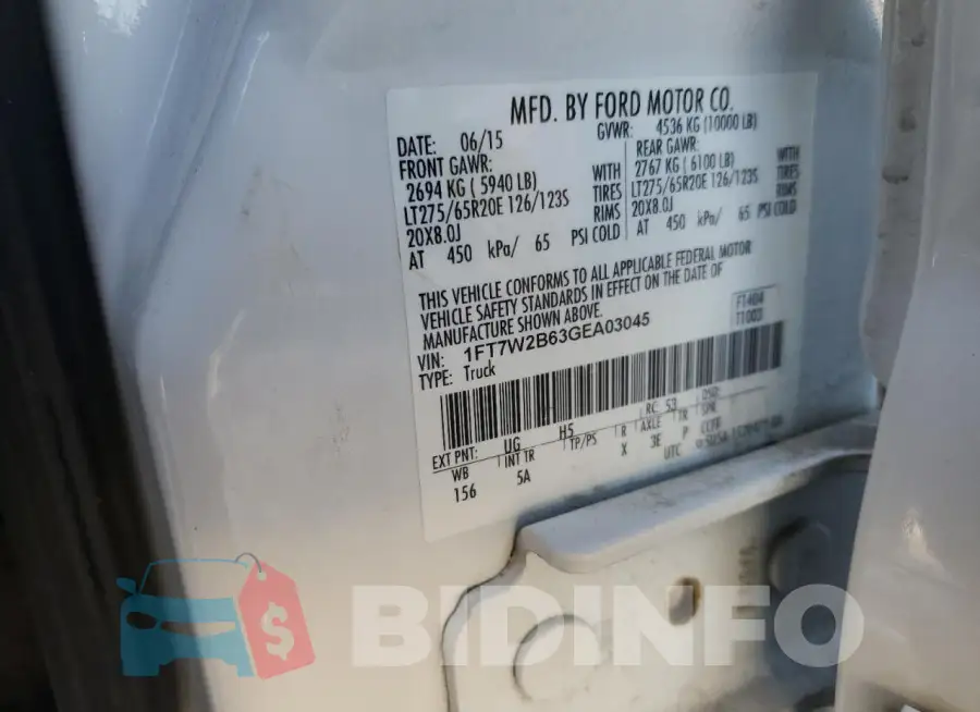 1FT7W2B63GEA03045 Photo# 12