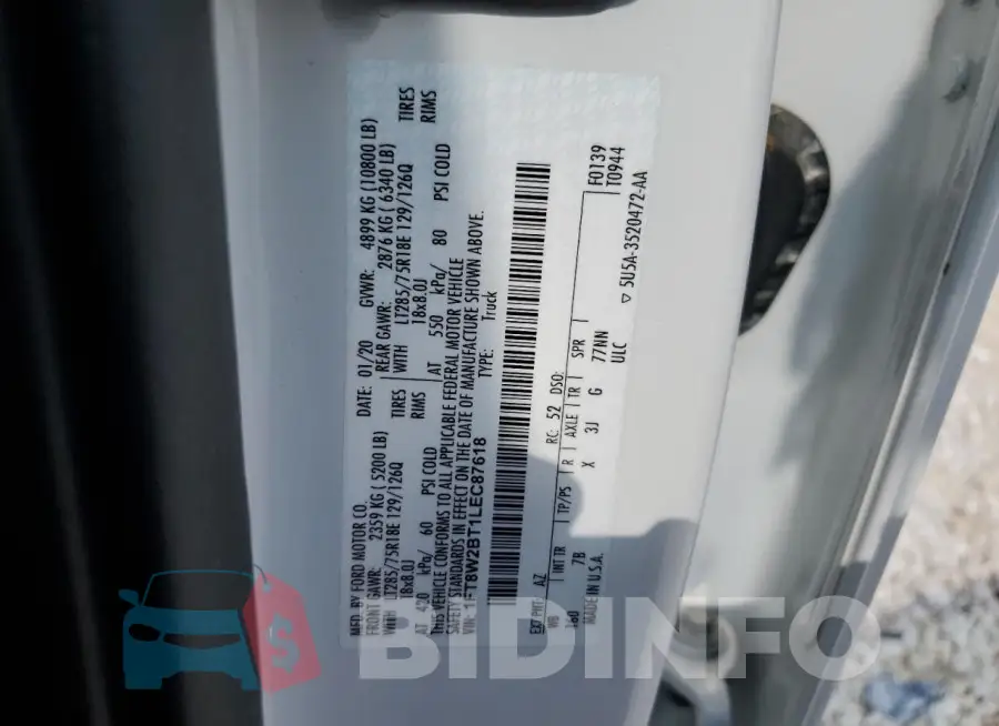 1FT8W2BT1LEC87618 Photo# 12