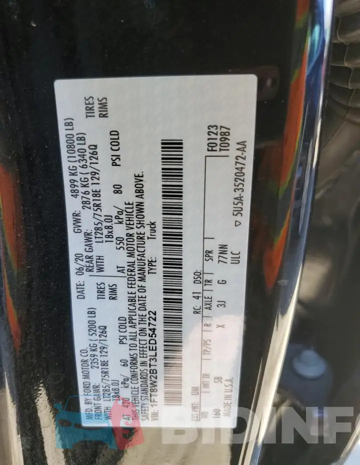 1FT8W2BT3LED54722 Photo# 12
