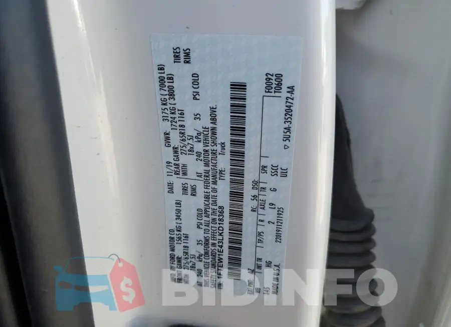 1FTEW1E43LKD18368 Photo# 13