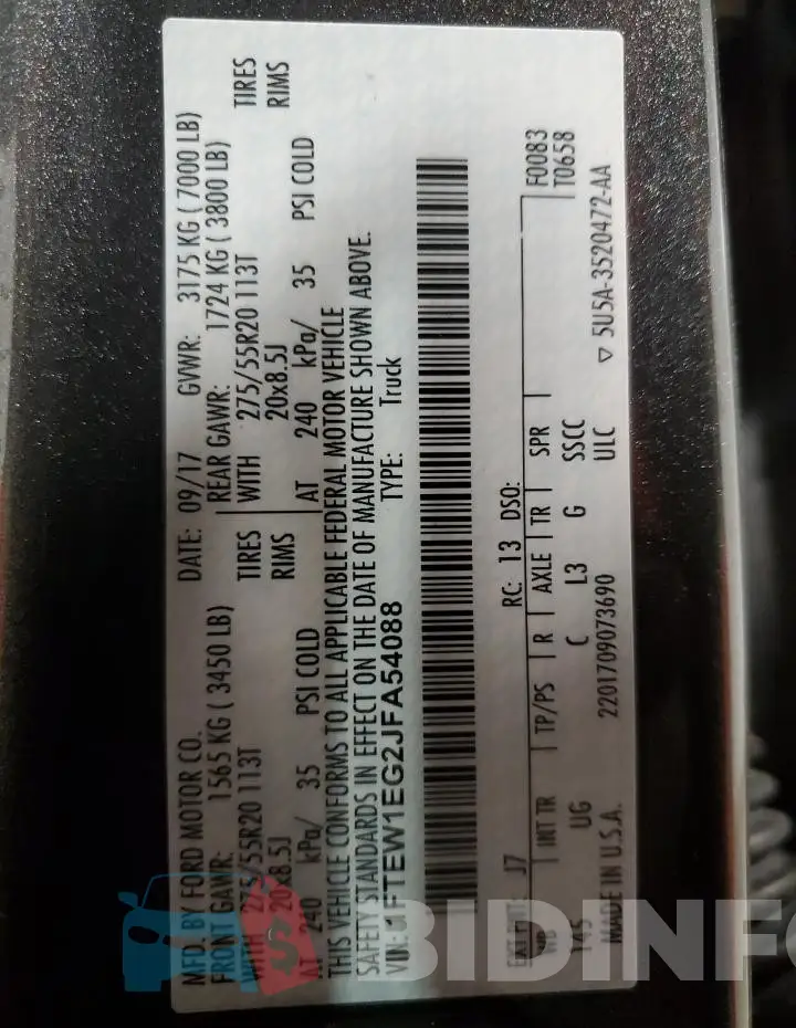 1FTEW1EG2JFA54088 Photo# 13