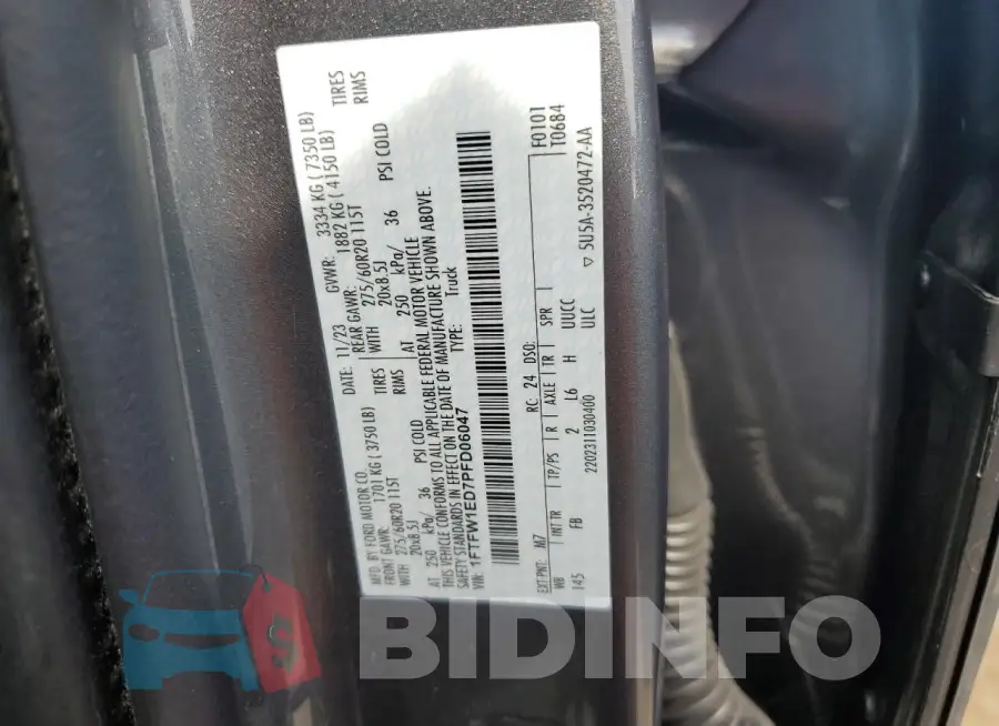 1FTFW1ED7PFD06047 Photo# 12