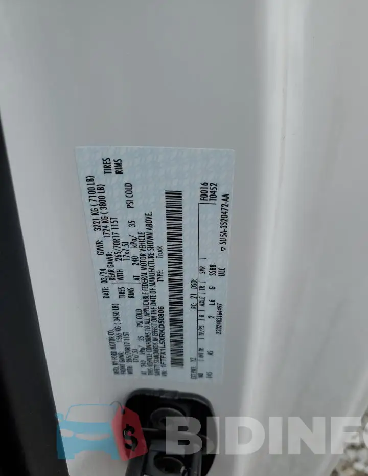 1FTFX1L5XRKD50806 Photo# 13