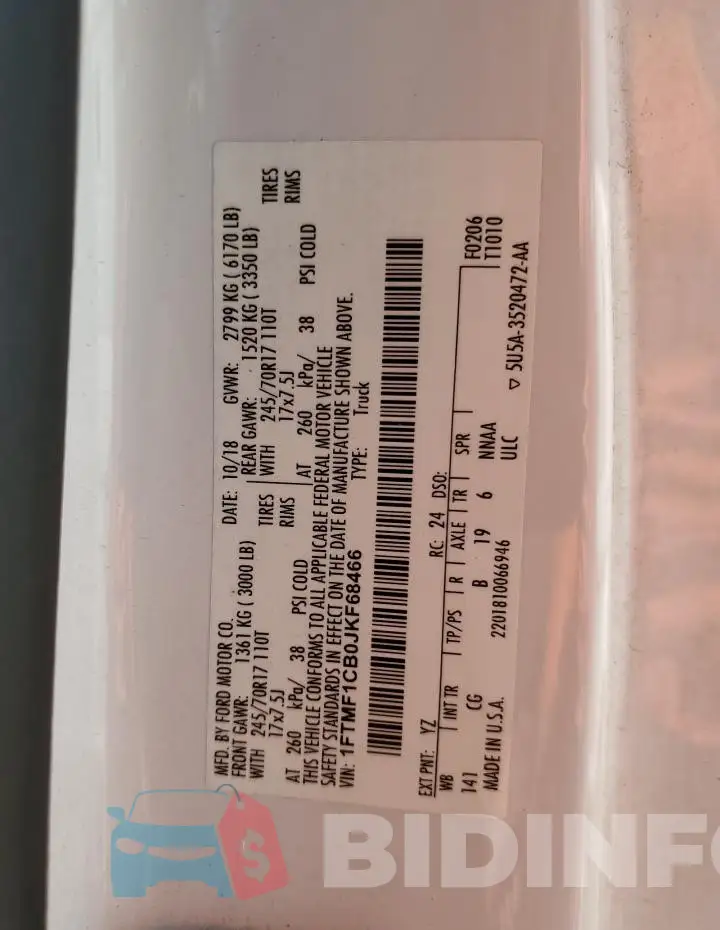 1FTMF1CB0JKF68466 Photo# 12