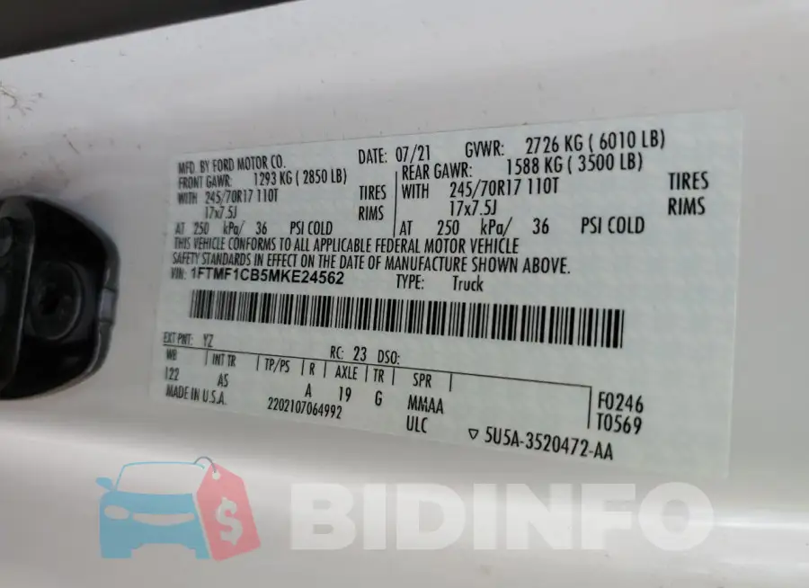 1FTMF1CB5MKE24562 Photo# 13