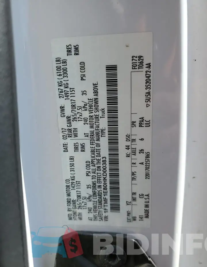 1FTMF1E80HKD00383 Photo# 12