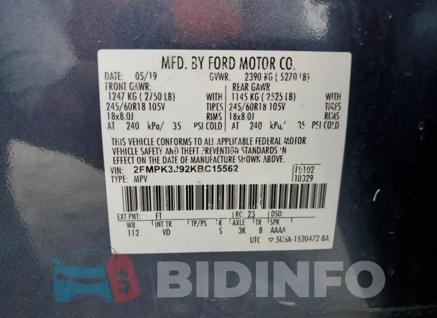 2FMPK3J92KBC15562 Photo# 13