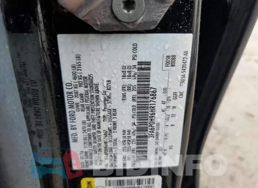 3FA6P0H96HR176867 Photo# 12