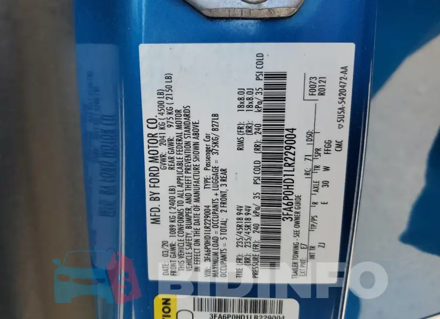 3FA6P0HD1LR229004 Photo# 12