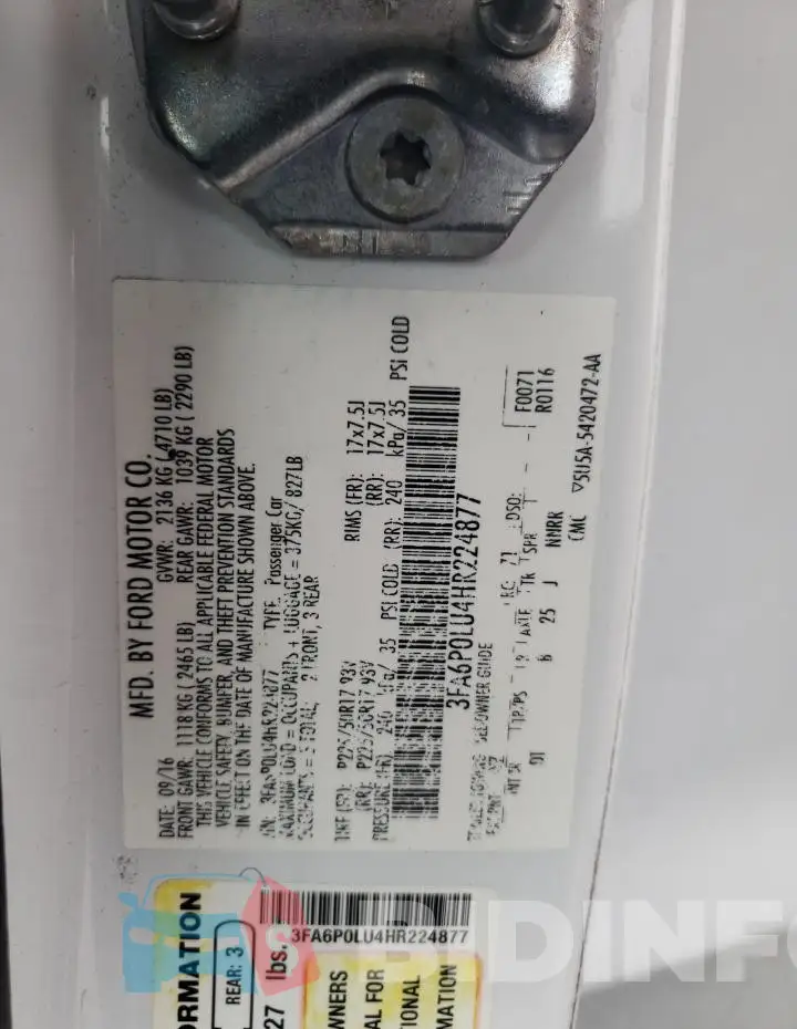 3FA6P0LU4HR224877 Photo# 12