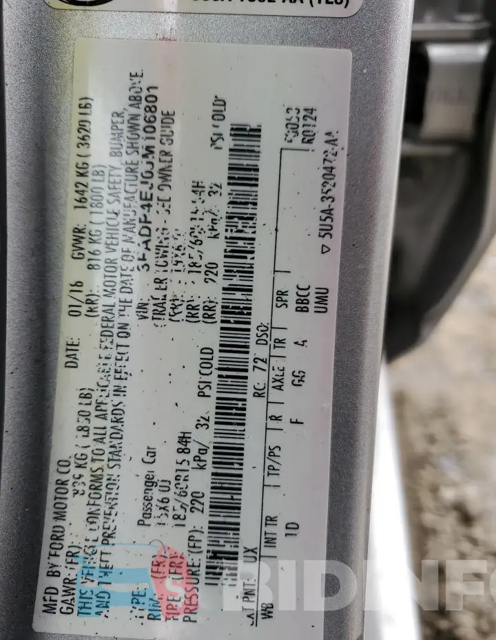 3FADP4EJ0JM106801 Photo# 12