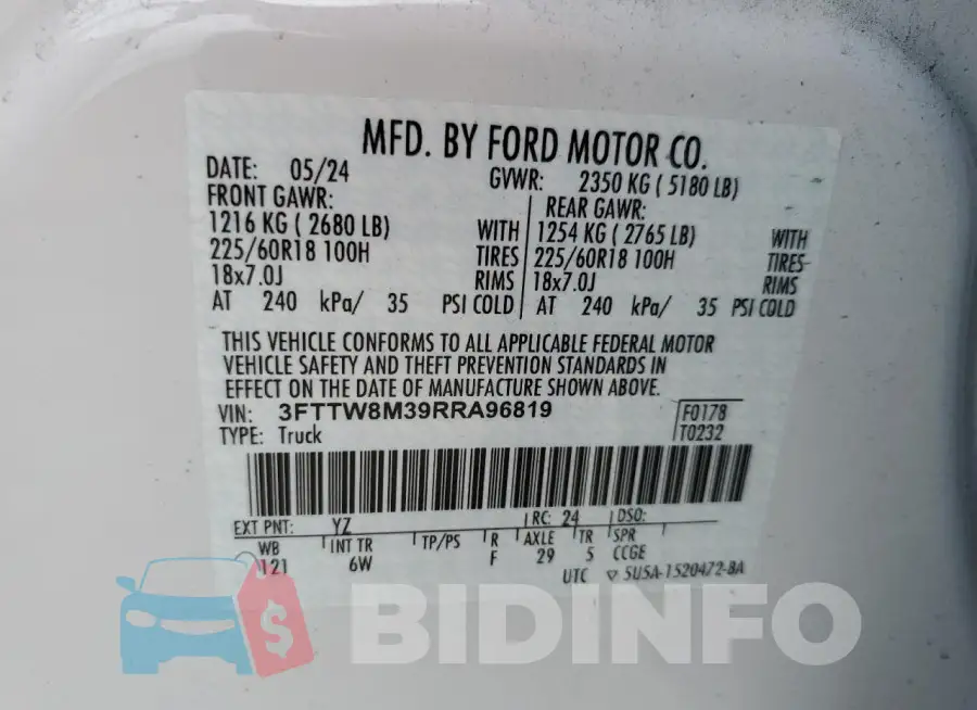 3FTTW8M39RRA96819 Photo# 13