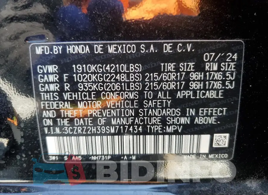 3CZRZ2H39SM717434 Photo# 14