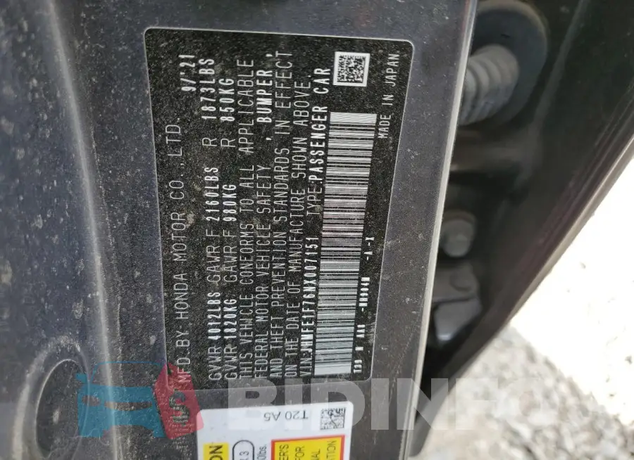 JHMFE1F76NX007151 Photo# 12