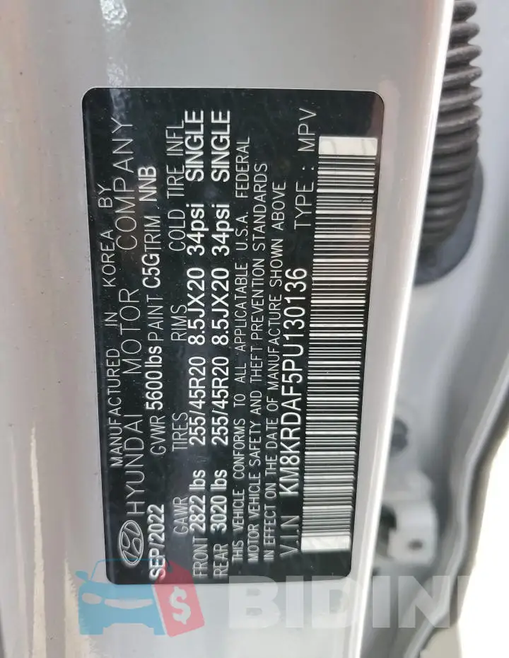 KM8KRDAF5PU130136 Photo# 14