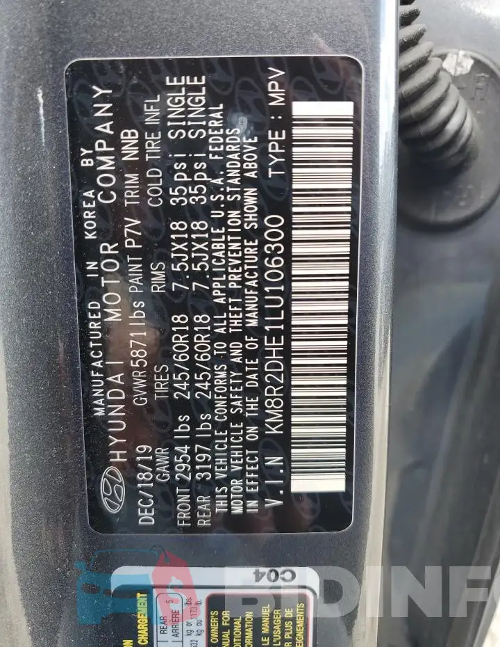 KM8R2DHE1LU106300 Photo# 13