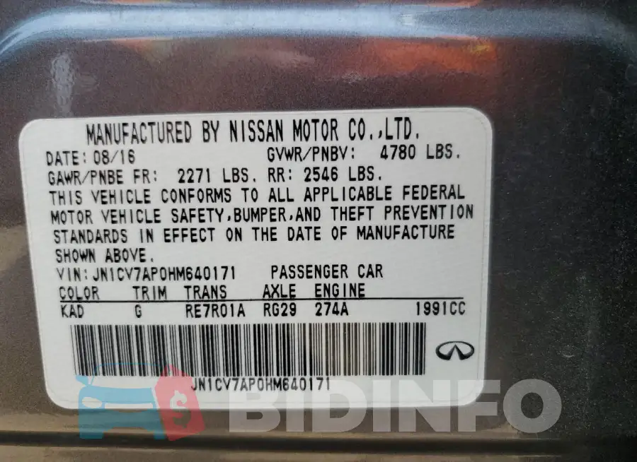 JN1CV7AP0HM640171 Photo# 13
