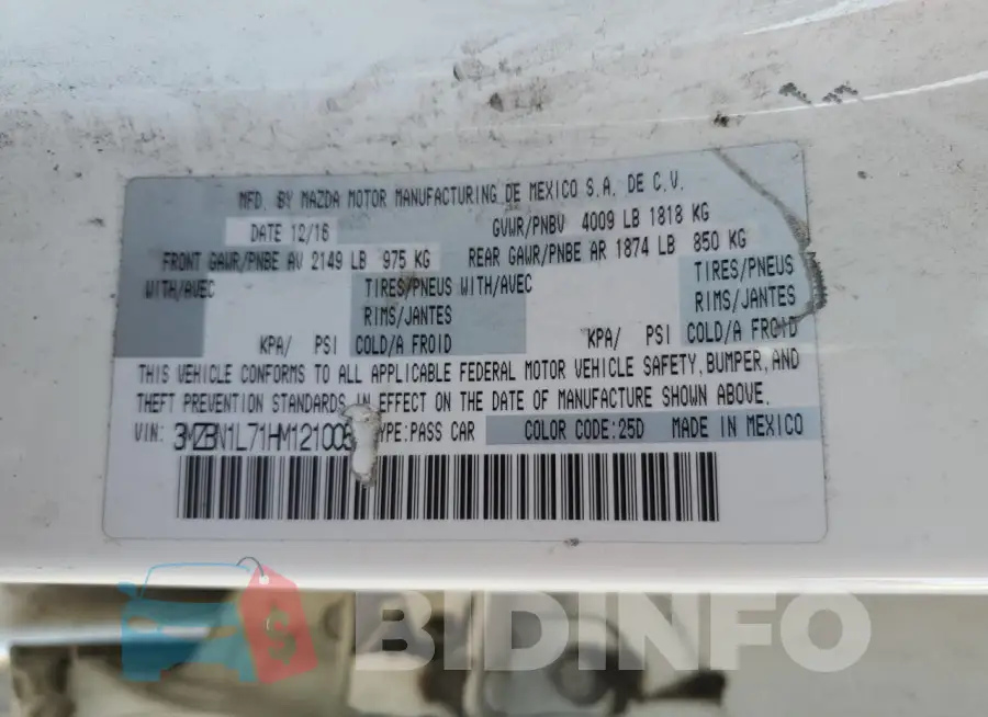 3MZBN1L71HM121005 Photo# 12