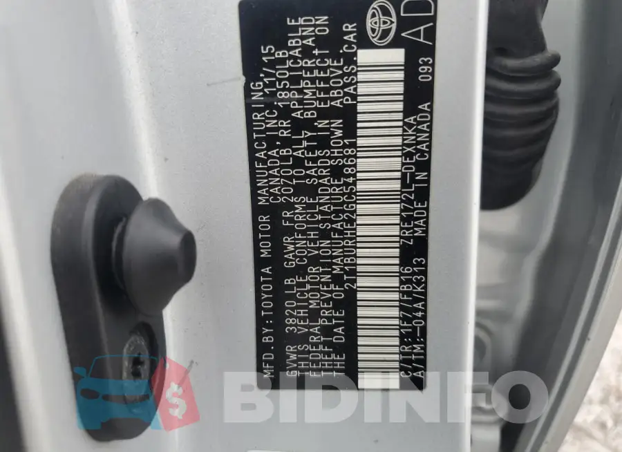 2T1BURHE2GC548681 Photo# 12