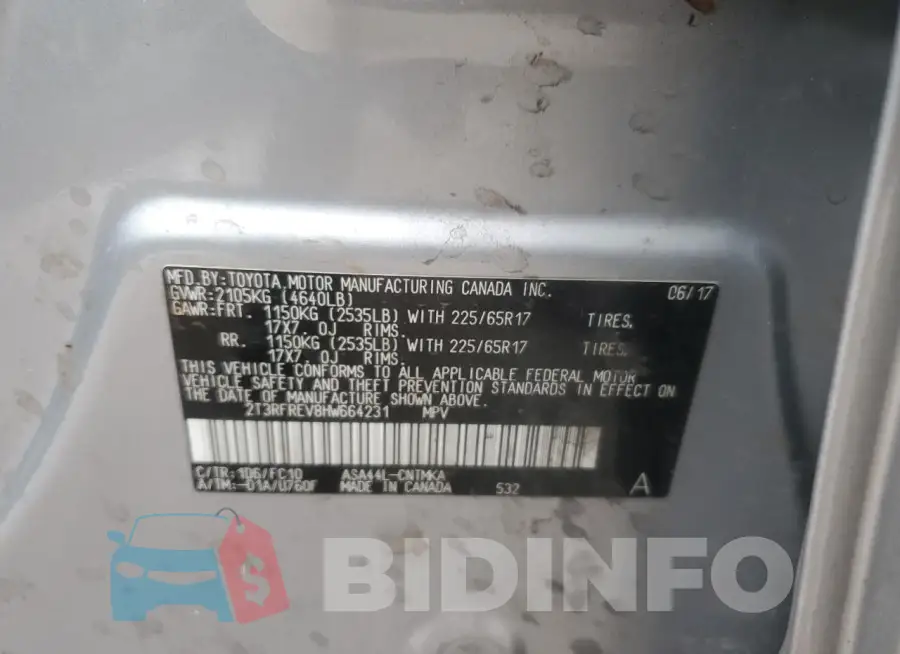 2T3RFREV8HW664231 Photo# 13