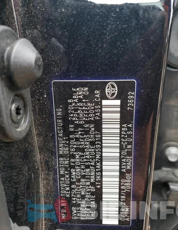 4T1K61AK7MU593167 Photo# 12