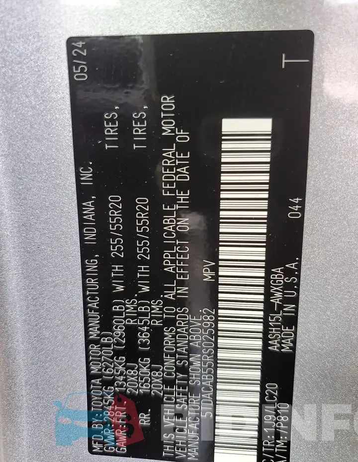 5TDACAB55RS025982 Photo# 13
