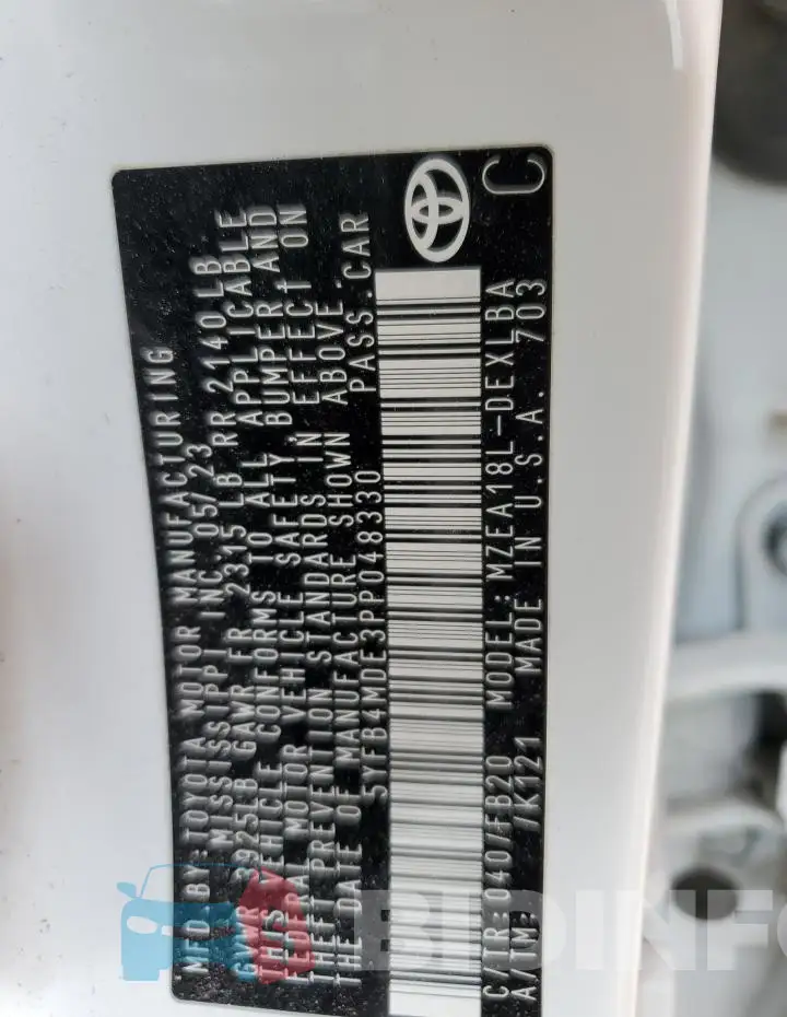5YFB4MDE3PP048330 Photo# 13