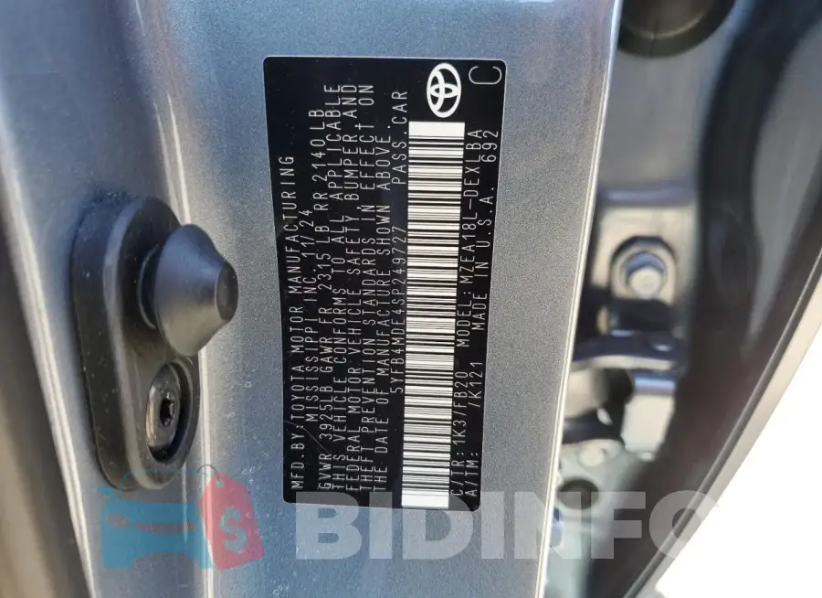 5YFB4MDE4SP249727 Photo# 12
