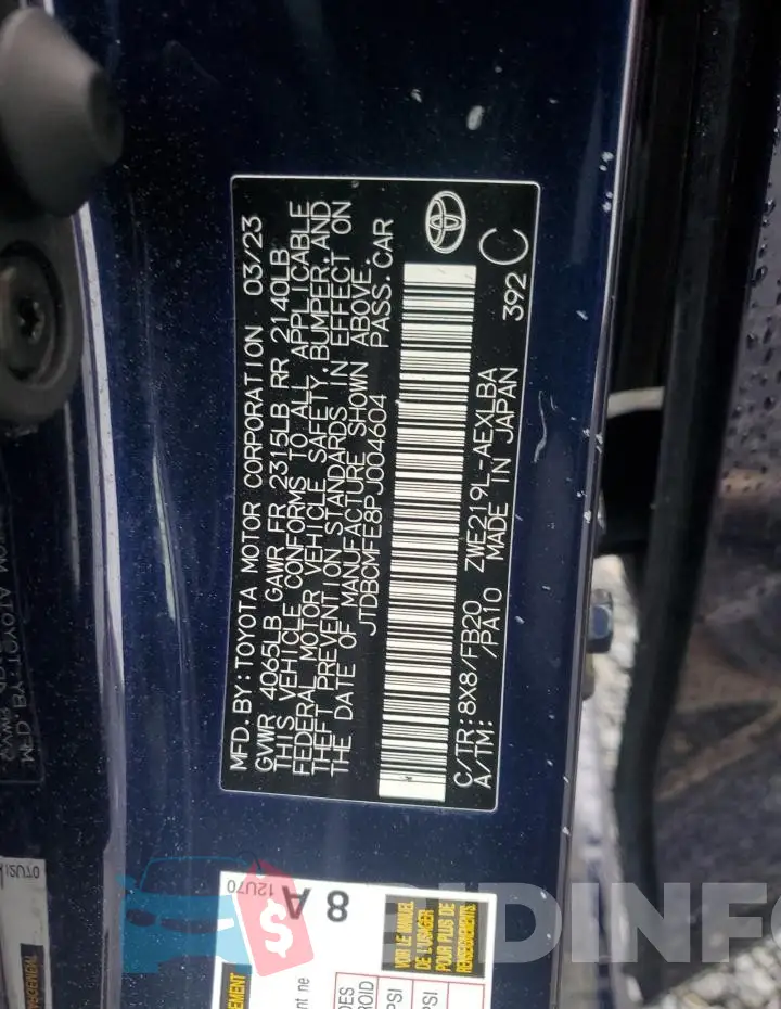 JTDBCMFE8PJ004604 Photo# 12
