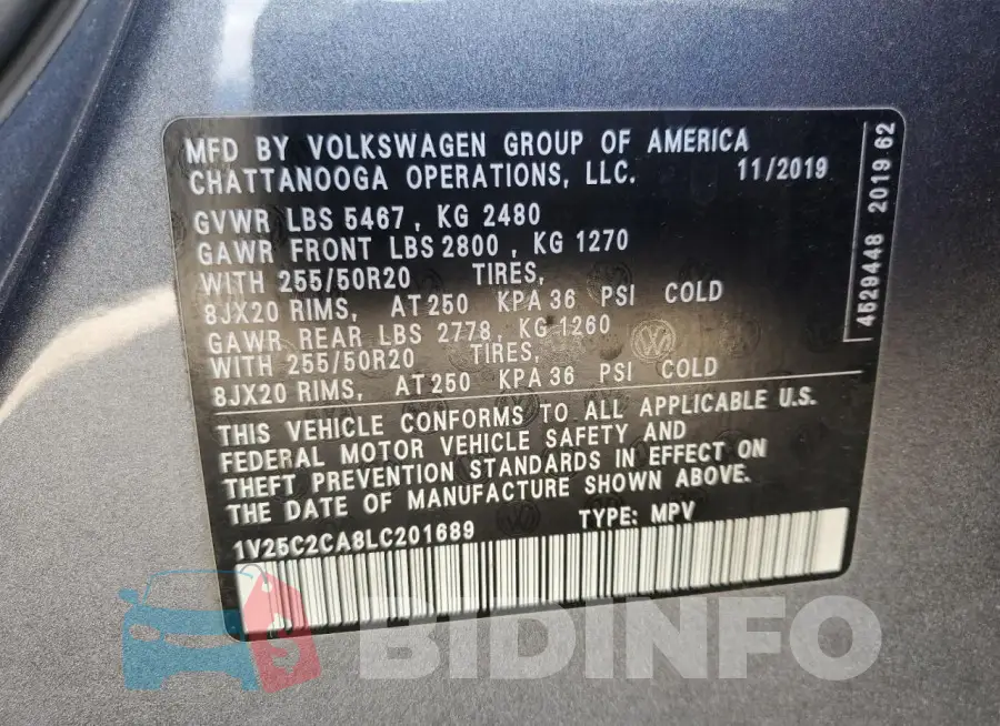 1V25C2CA8LC201689 Photo# 13