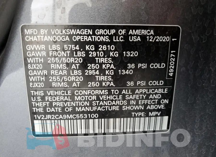 1V2JR2CA9MC553100 Photo# 13